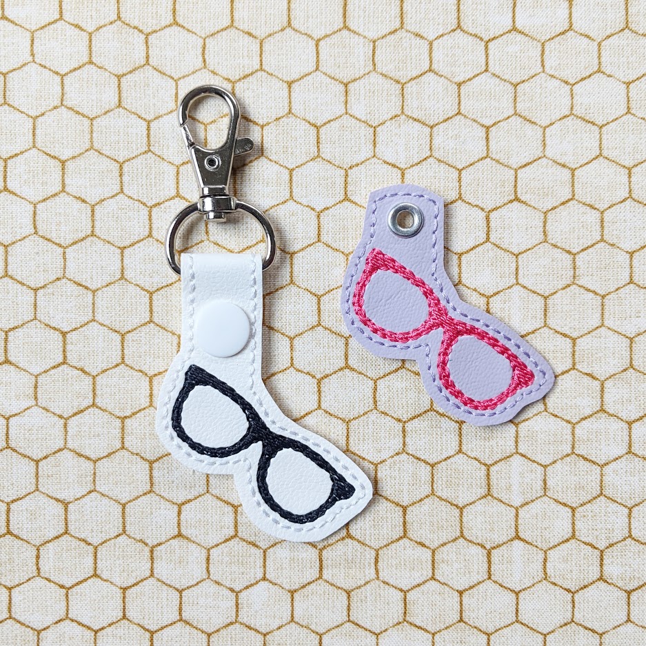 Glasses Snap Tab & Eyelet Fob Set April 2019 Designs by Little Bee