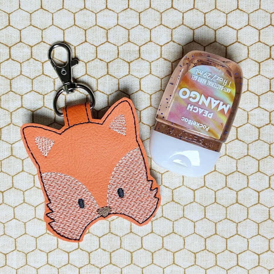 Fox Hand Sanitizer Holder Key Fob & Snap Tab II May 2019 Designs by