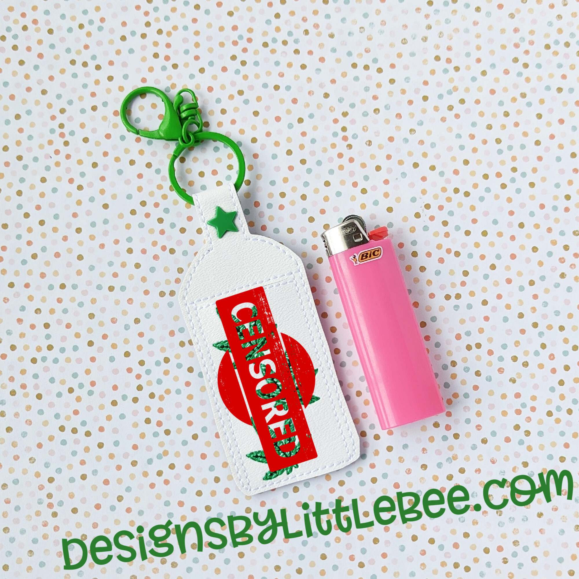 Leaf Lighter Holder Simple Slice Snap Tab & Eyelet Key Fob Designs